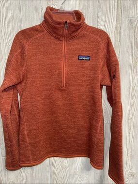 Patagonia Rust Orange Heather Quarter-Zip Pullover